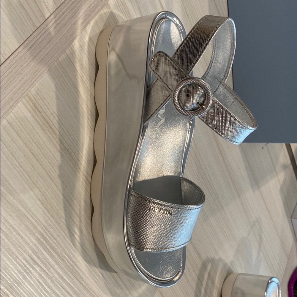 Prada leather platform sandals